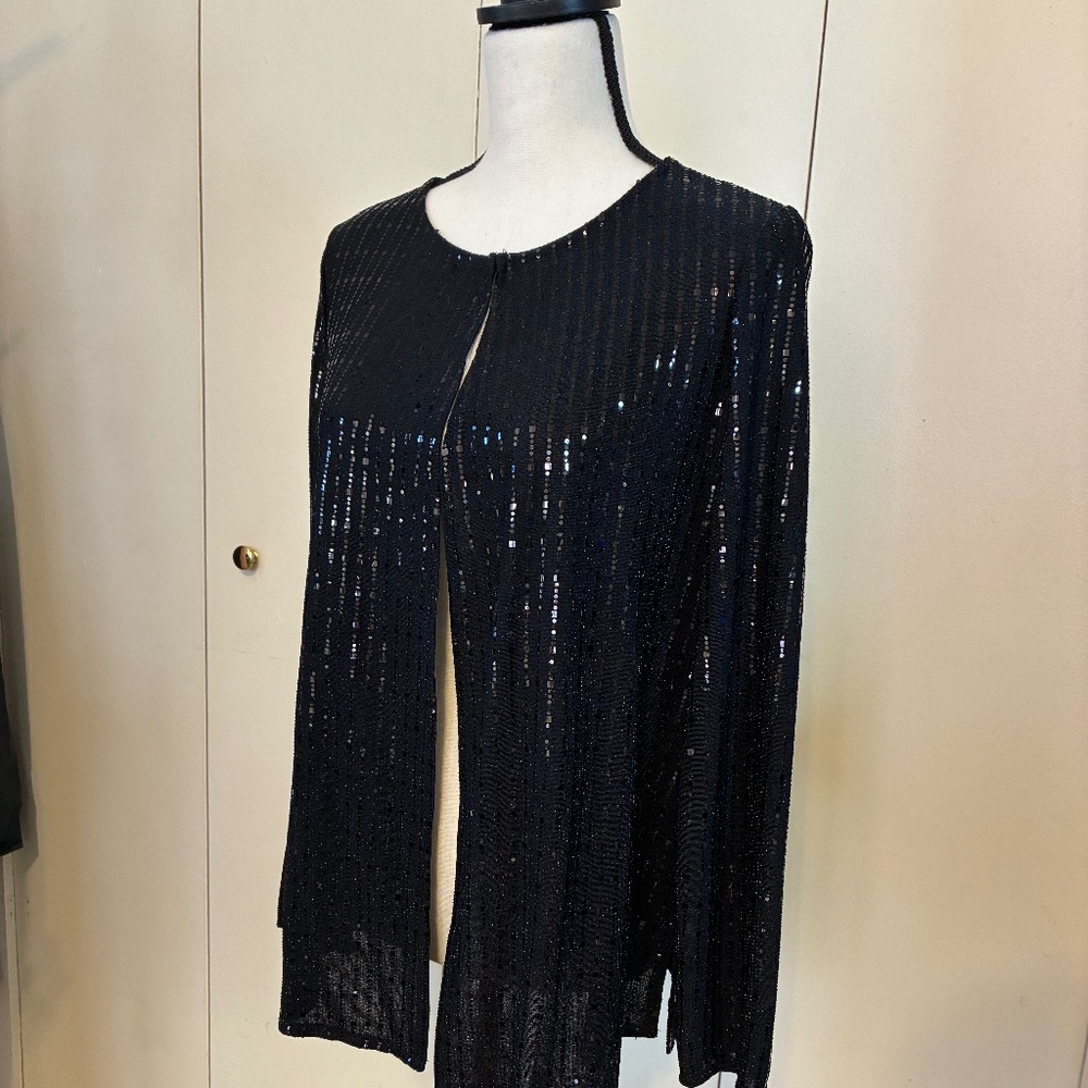 Gorgeous Black Sequin Jacket by Anne Klein